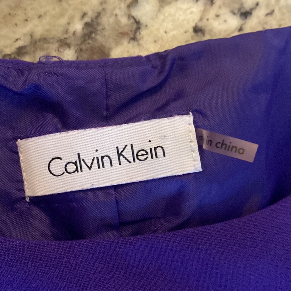 Calvin Klein purple belted sleeveless sheath dress PP21 - Picture 14 of 14